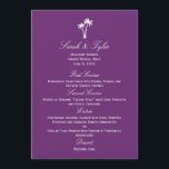 Palm Trees Wedding Menu Card - Purple<br><div class="desc">A contemporary design with a touch of tropical flavour,  this Palm Trees collection makes an elegant complement to your seaside celebration. Matching components available at berryberrysweet.com</div>