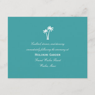 Palm Trees Wedding Reception Card