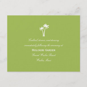 Palm Trees Wedding Reception Card - Lime