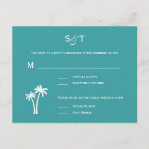 Palm Trees Wedding RSVP Card