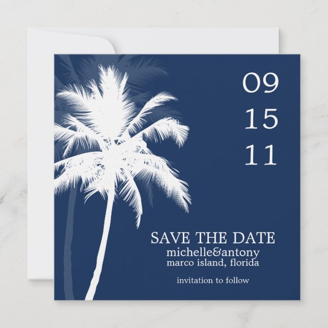 Palm Trees Wedding Save the Date (Front)