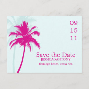 Palm Trees Wedding Save the Date Announcement Postcard
