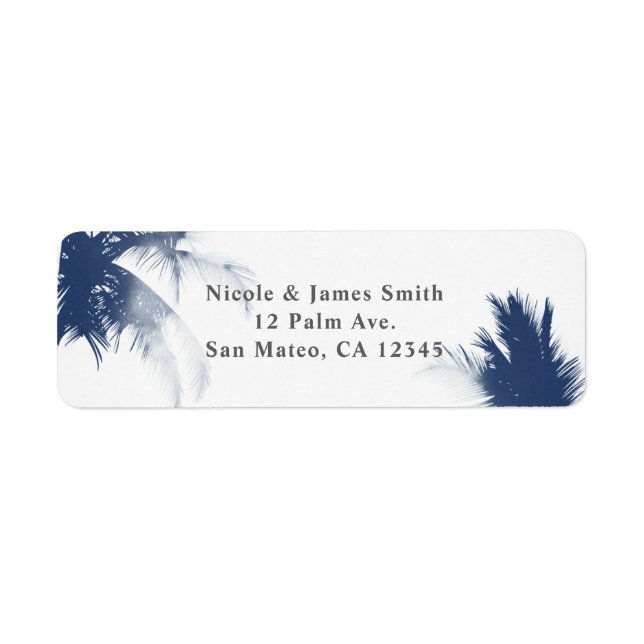 Palm Trees White Glamour Chic Modern Invitation (Front)