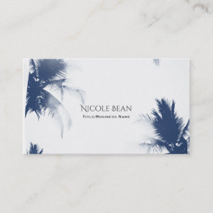 Palm Trees White Glamour Chic Modern Tropical Business Card