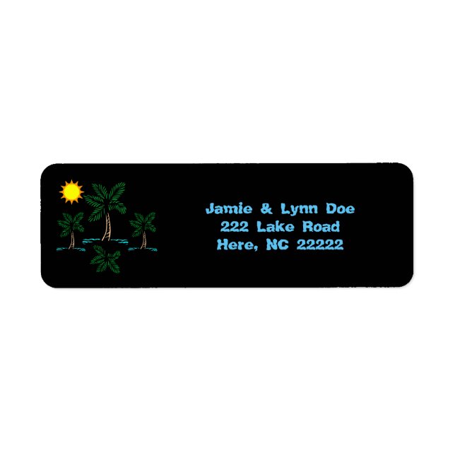 Palm Trees With Sun Address Labels (Front)