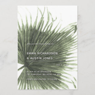 Palm Tropical Botanical Leaf Wedding Invitation