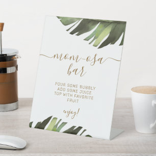 Palm Tropical Floral Shower Momosa Bar Sign