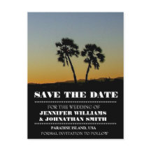 Palm Typography Save the Date Cards