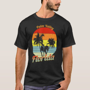 Palm Valley Florida Retro Tropical Palm Trees Vaca T-Shirt