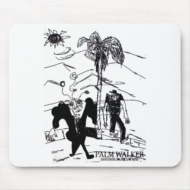 palm walker print mouse mat (Front)