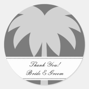 Palm wedding thank you stickers   envelope sealer