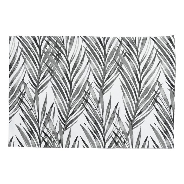 Palm Whisperer Hawaiian Tropical Grey Pillowcase (Back)