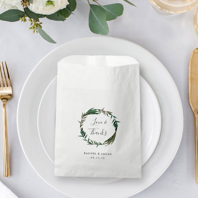 Palm Wreath Wedding Thank You Favour Bags (Creator Uploaded)