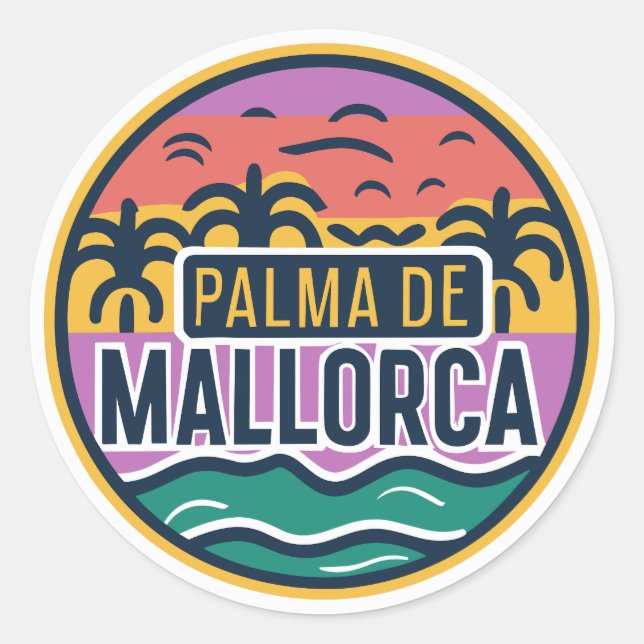Palma de Mallorca Classic Round Sticker (Front)