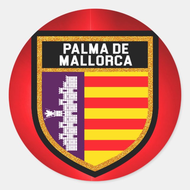 Palma de Mallorca Flag Classic Round Sticker (Front)