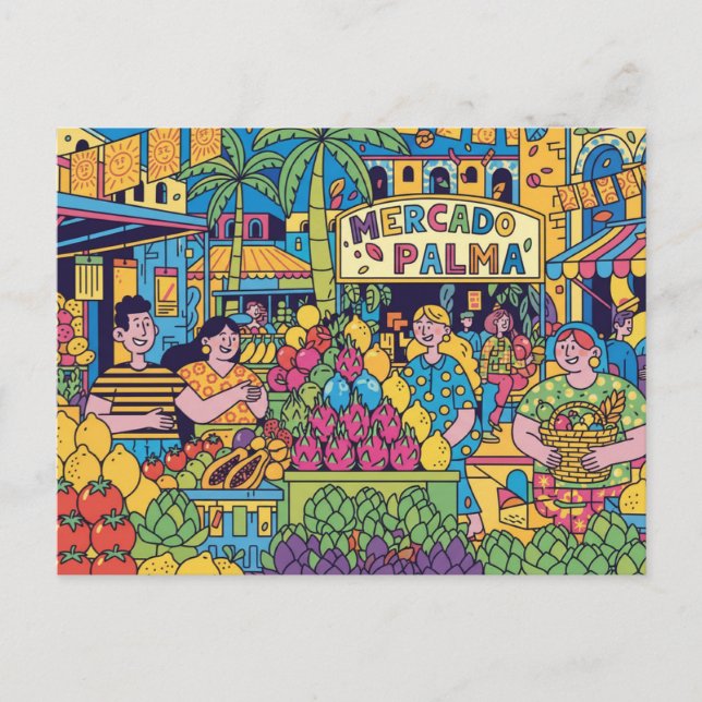 Palma de Mallorca Modern Pop Art Postcard (Front)
