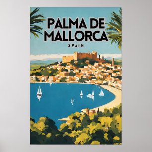 Palma De Mallorca Nostalgic Travel Poster