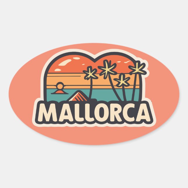 Palma de Mallorca Oval Sticker (Front)