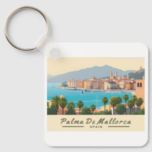 Palma de Mallorca Spain Pastel Travel Key Ring