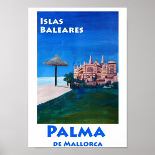 Palma de Mallorca Spain Retro Poster