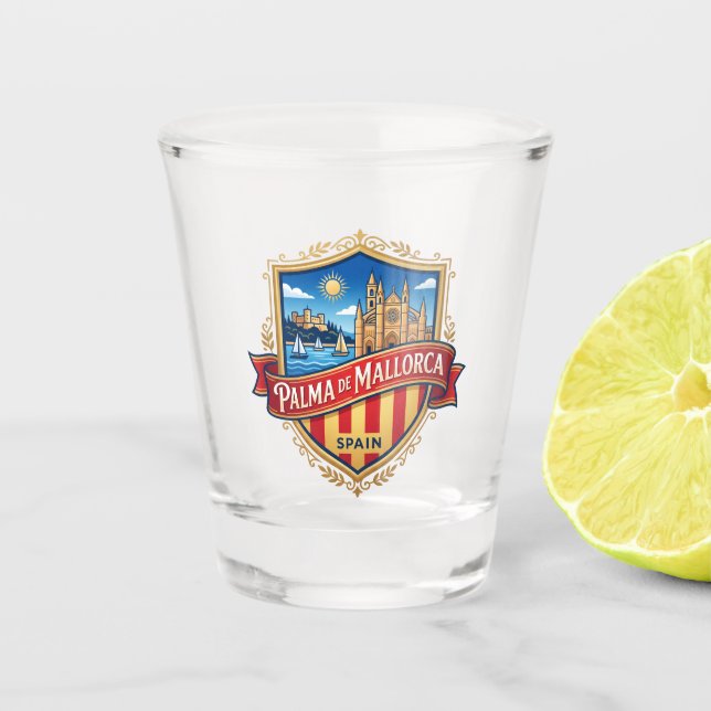 Palma de Mallorca Spain Shot Glass (Front)
