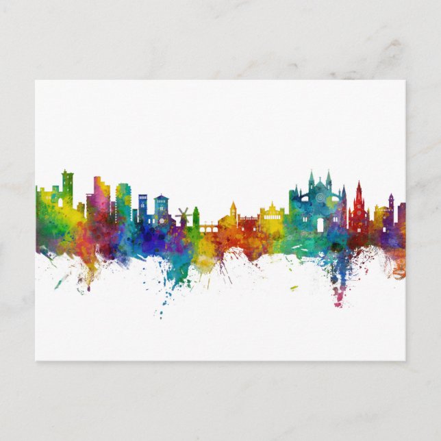 Palma de Mallorca Spain Skyline Postcard (Front)