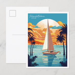 Palma de Mallorca Spain vintage travel Postcard