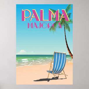 Palma Majorca Beach holiday poster