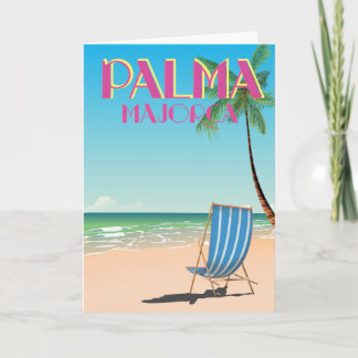 Palma Majorca Beach holiday poster Card