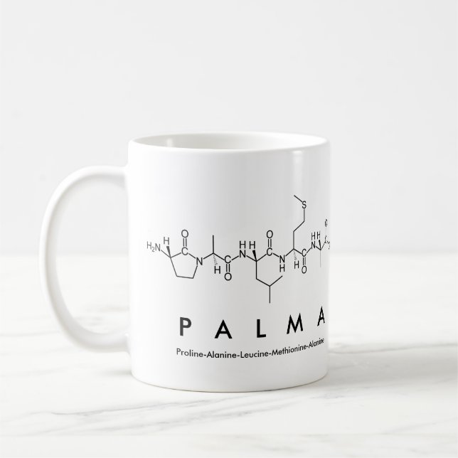 Palma peptide name mug (Left)