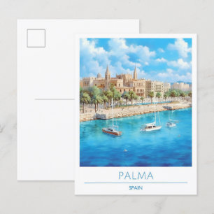 Palma Spain Vintage Travel  Postcard