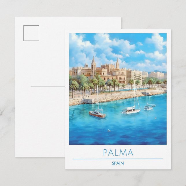 Palma Spain Vintage Travel  Postcard (Front/Back)