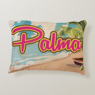 Palma Vintage vacation Poster Decorative Cushion
