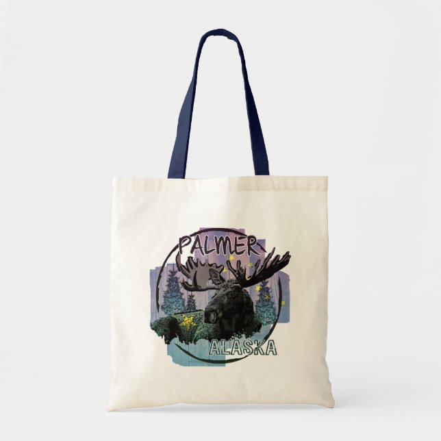 Palmer Alaska rustic moose tote bag (Front)