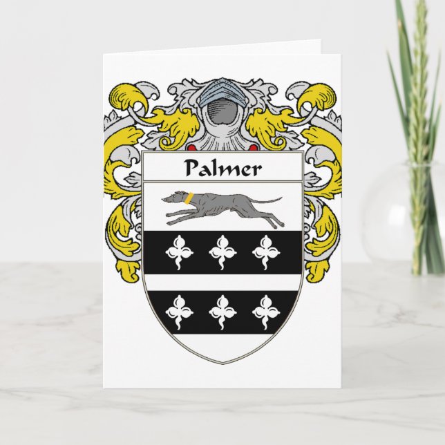 Palmer Coat of Arms/Family Crest (Mantled) Holiday Card (Front)