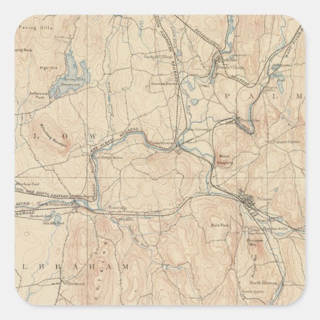 Palmer, Massachusetts Square Sticker (Front)