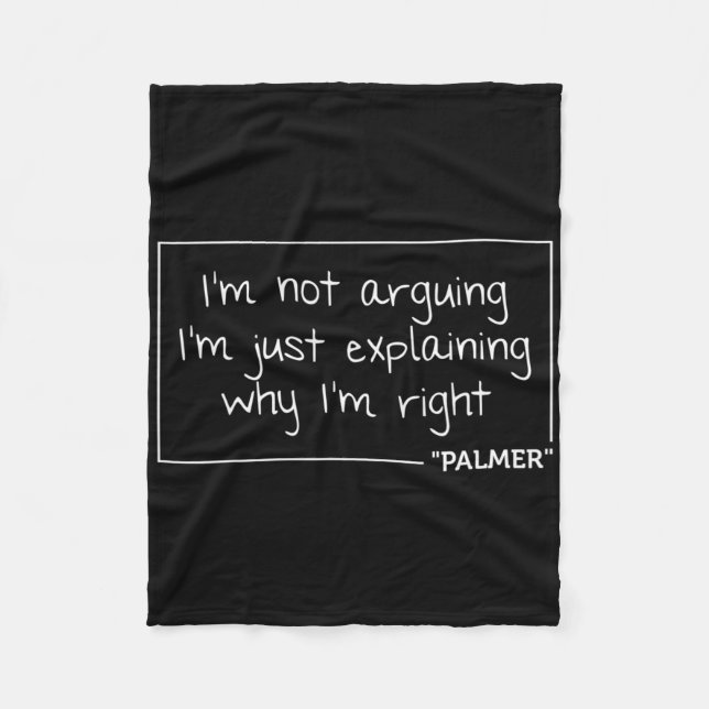 Palmer Quote Funny Birthday Personalised Name Gift Fleece Blanket (Front)