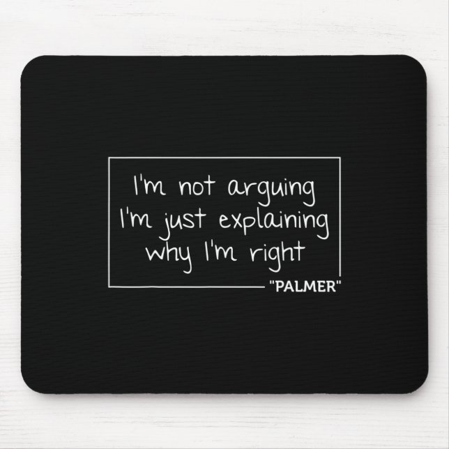 Palmer Quote Funny Birthday Personalised Name Gift Mouse Mat (Front)