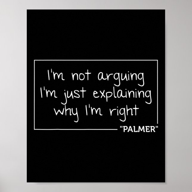 Palmer Quote Funny Birthday Personalised Name Gift Poster (Front)