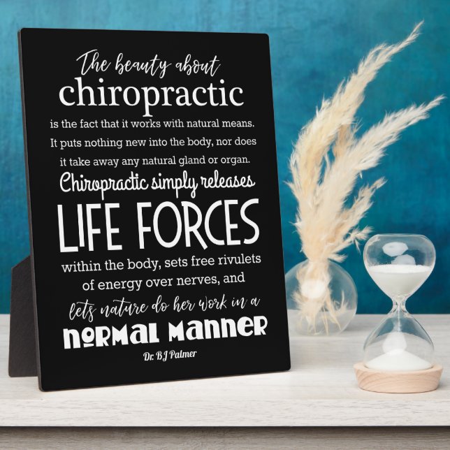 Palmer Quote  - The Beauty About Chiropractic Plaque (Side)