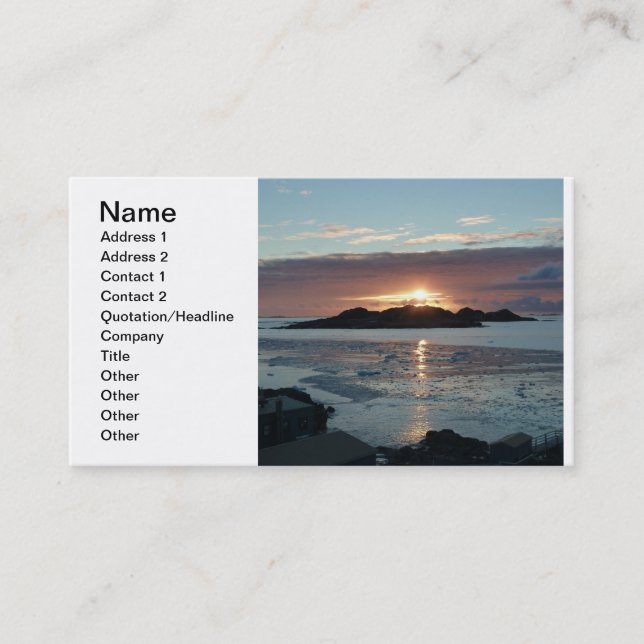 Palmer view sunset business card (Front)