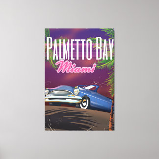 Palmetto Bay Florida USA 80s travel poster Canvas Print