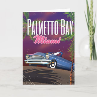 Palmetto Bay Florida USA 80s travel poster Holiday Card