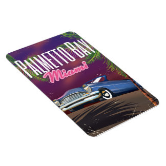 Palmetto Bay Florida USA 80s travel poster Magnet