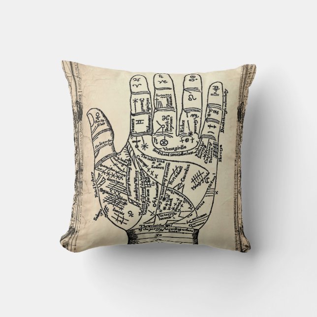 Palmistry Fortune Teller Hand Pillow (Front)