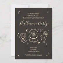 Palmistry witch Halloween party invite