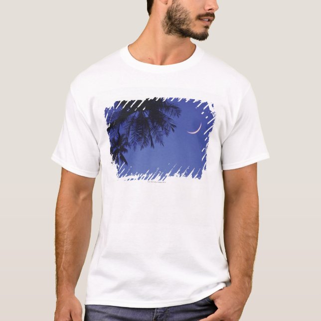 Palms and Crescent Moon T-Shirt (Front)