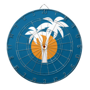 Palms and orange sun dartboard