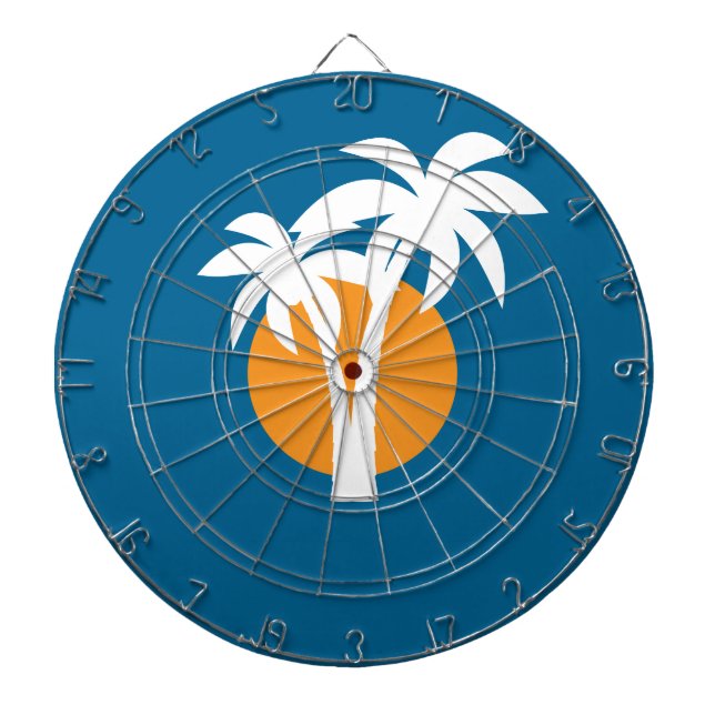 Palms and orange sun dartboard (Front)