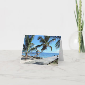 Palms and Pier in Belise Card